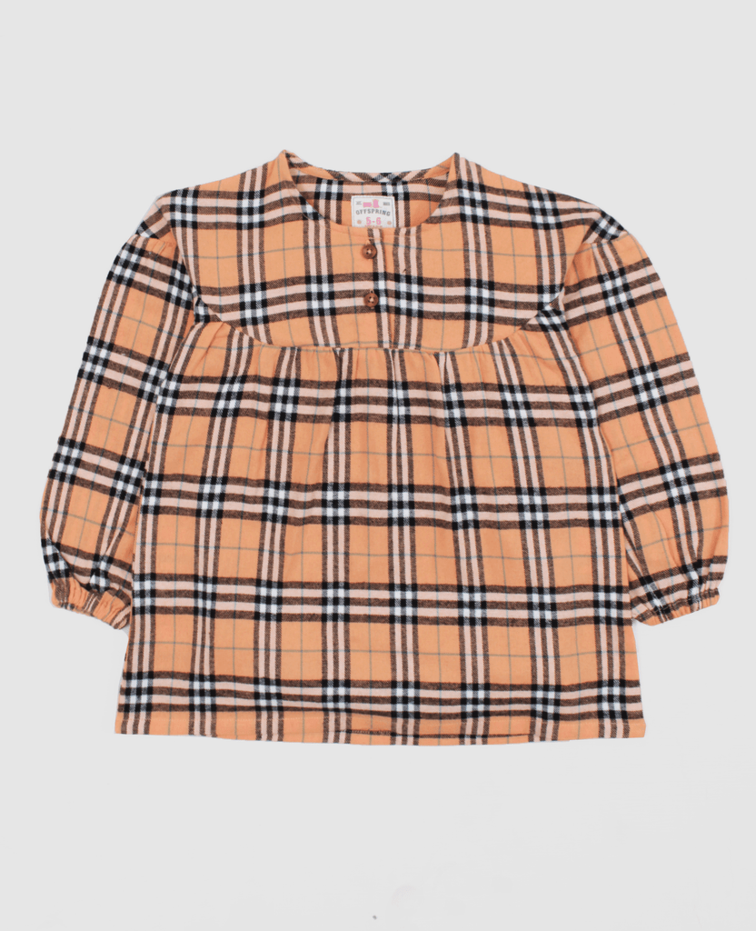 Girls L/S Flannel Check Top - Offspring